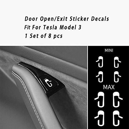 Tickas Car Door Open Exit Sticker Decal Interior Decoration para Tesla Model 3