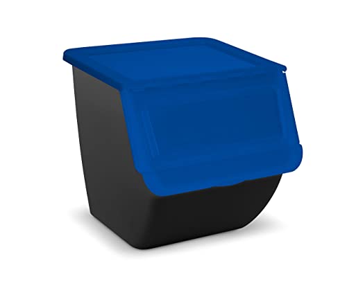 TIENDA EURASIA® Cubo de Basura para Reciclaje - Pack 3 Cubos de Basura de Cocina para Reciclar Apliables - 36L - (Papel - Vidrio - Plástico) (Negro)