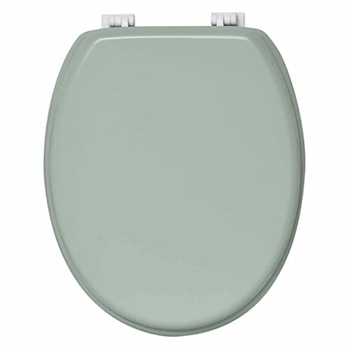 TIENDA EURASIA® Tapa de WC Universal - Color Liso - Tapa Fabricada en MDF con Bisagras de Plastico - Medida 43,5 x 37,5 cm (4101146 - Verde Pastel)