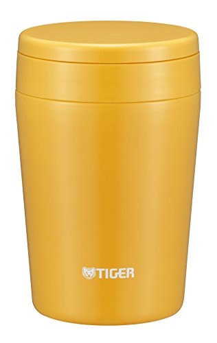 Tiger Thermos Isolation sous Vide Soupe Pot 380 ML Chaud Lunch Box Large goulot de préparation Jaune Safran Mcl-b038-ys
