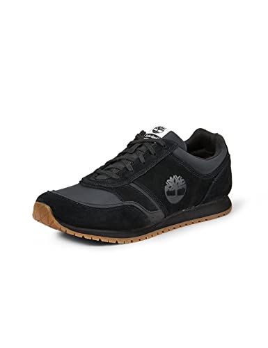 Timberland Lufkin Fabric and Leather Oxford Sneaker Basic Zapatillas para Hombre, Negro (Black Suede), 41.5 EU