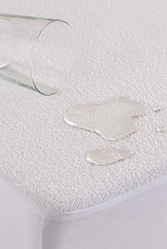 Todocama - Protector de colchón/Cubre colchón Ajustable, de Rizo, Impermeable y Transpirable. (Todas Las Medidas Disponibles). (Cama 120 x 190/200 cm)
