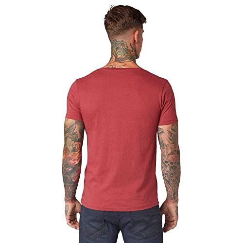 TOM TAILOR Denim Print Camiseta, Rojo (Fathers Pipe Red 10408), Small para Hombre