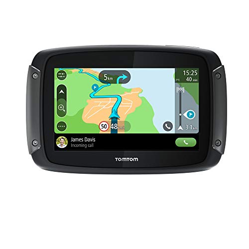 TomTom Rider 500 - GPS para Motocicletas (4.3 Pulgadas con Carreteras montañosas, Wi-Fi, compatible Siri y Google Now, Traffic y radares Tráfico, 49 Mapas) + TomTom Funda Protectora clásica
