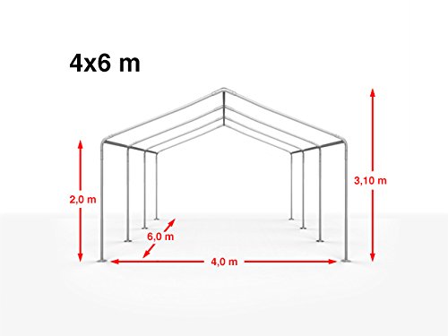 TOOLPORT Carpa para Fiestas 4x6 m en Blanco Lona PE Aprox. 180 g/m² Impermeable Carpa para el jardín con protección UV