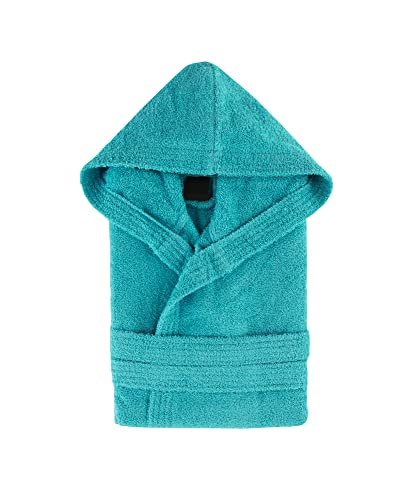 Top Towels - Albornoz Unisex - Albornoz de Ducha para Hombre o Mujer - Albornoz con Capucha - 100% Algodón-  500g/m2 - Albornoz de Rizo, Aguamar, XL (2450374)