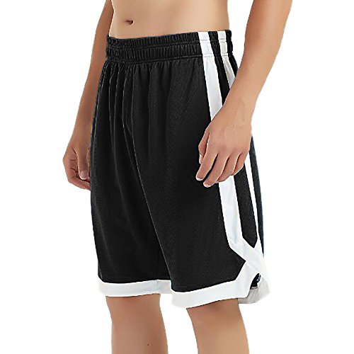 TopTie Pantalones Cortos de Baloncesto con Bolsillos para Hombre, Calzones Deportivo con cordón, Tejido Suave y Secado Rápido