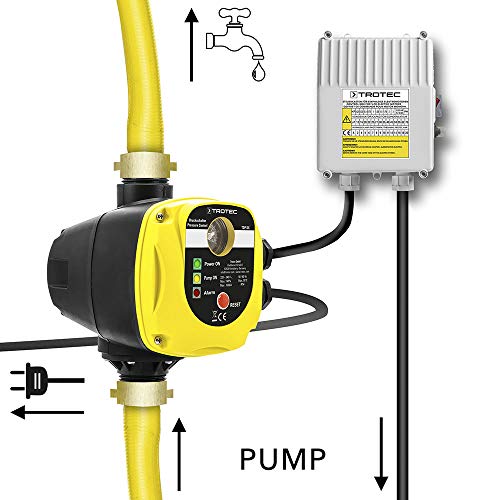 TROTEC Presostato electrónico TDP DS Para el control de bombas de jardín y agua de 1 fase sin enchufe de red Interruptor de presión automático