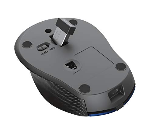 Trust Zaya Ratón Inalámbrico Recargable (Microrreceptor USB se puede almacenar en el ratón, 4 Botones, Puerto USB-C para recargar la batería) Azul