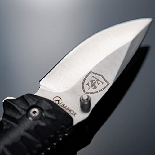 TS Knife | Mini Marines Cuchillo Plegable Navaja Asistida de Bolsillo para Hombres y Mujeres | Hoja de Acero Inoxidable de 6,8cm | Cuchillo de Supervivencia, para Pesca, Senderismo, Camping