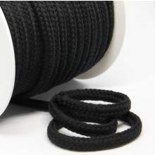 Turnbeutelliebe® Cordón 100% algodón 8 mm de Ancho – para Bolsas de Deporte y Bolsas – Negro – 10 m – Trenzado – Cuerda – Cuerda – Cuerda para Manualidades – Cinta
