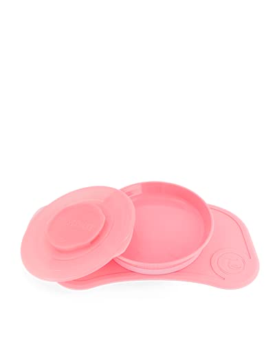 TWISTSHAKE Plato para Bebé con Ventosa, Click-Mat Mini de Silicona 31 x 17 cm, Sin BPA, a partir de 6 meses - Pastel Pink, Rosa, 78439