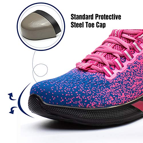 UCAYALI Zapatillas de Seguridad Mujer Zapatos de Trabajo Hombre Calzado de Seguridad con Punta de Acero Zapatos Protección Cómodo Rosa Gr.37