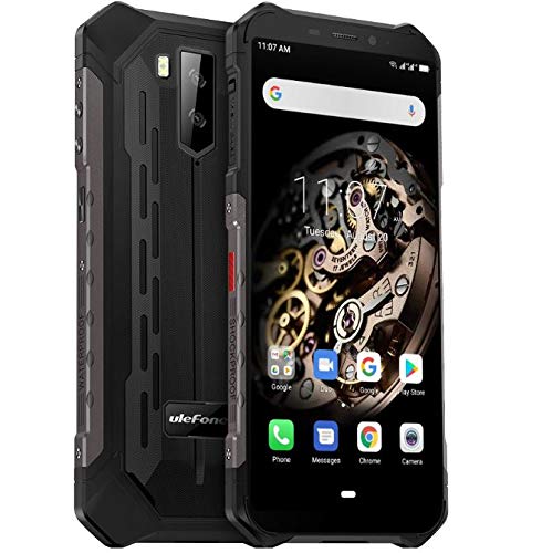 Ulefone Armor X-5(3GB RAM 32GB ROM) 4G Móvil Antigolpes Baratos, MTK6763 Octa-Core, Android 9.0 5.5 ”IP68 Impermeable Moviles Todoterreno, Dual SIM, 5000mAh Batería, Desbloqueo Facial NFC Negro