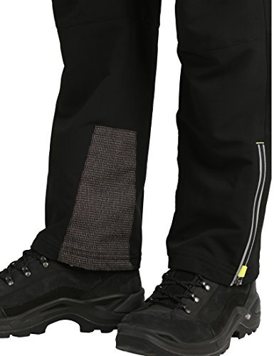 Ultrasport Basic Pantalones de montaña/deportes de invierno para hombre Rex, softshell, pantalones funcionales para hombre, sobrepantalones de invierno, p. ej. para el esquí de fondo, Negro, L