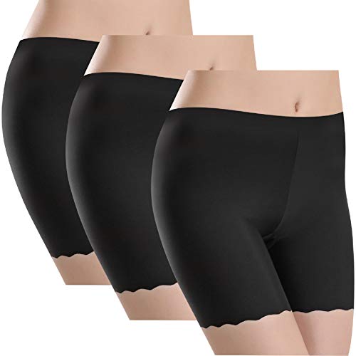 UMIPUBO Bragas Algodon Mujer Seguridad Ropa Interior Seda de Hielo Boxer Short Leggings Cortos Slipshort Pantalon Falda Leotardos de Pack de 3