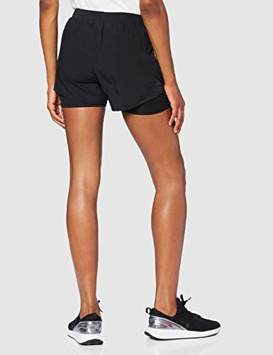 Under Armour Fly by 2.0 2N1 Short Pantalones Cortos, Mujer, Negro/Negro/Reflectante (001), Small