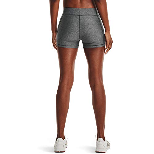 Under Armour HG Armour Mid Rise Shorty Mallas de Deporte, Mujer, Gris (Charcoal Light Heather/Black), M