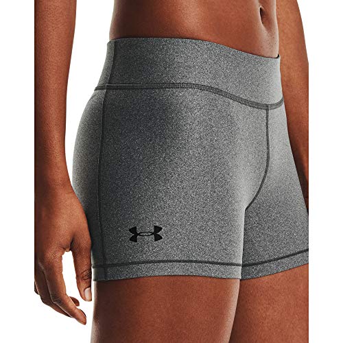 Under Armour HG Armour Mid Rise Shorty Mallas de Deporte, Mujer, Gris (Charcoal Light Heather/Black), S