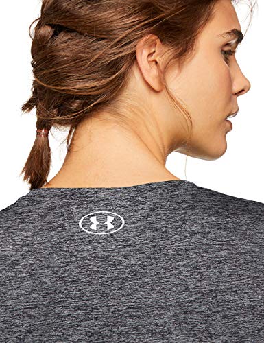 Under Armour Tech Sleeve-Twist Camiseta, Mujer, Negro (Black/Metallic Silver), M