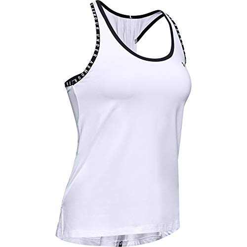 Under Armour UA Knockout Tank Tirantes, Camiseta Deportiva para Mujer, Blanco (White/White/Black), S