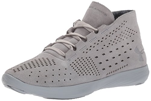 Under Armour Women's Street Precision Mid Lux Sneaker, Steel (035)/Overcast Gray, 11