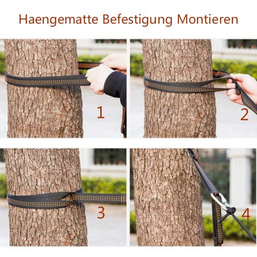 Unigear Hamaca para Acampar 320 x 200 cm para 2 Personas, Hamaca Aoble Portátil Ligera de Nylon Paracaídas con Correas para Mochilero, Camping, Viajes, Playa, Jardín