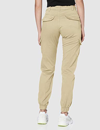 Urban Classics Ladies High Waist Cargo Pants Pantalones para Mujer, Beige (concrete), 26W