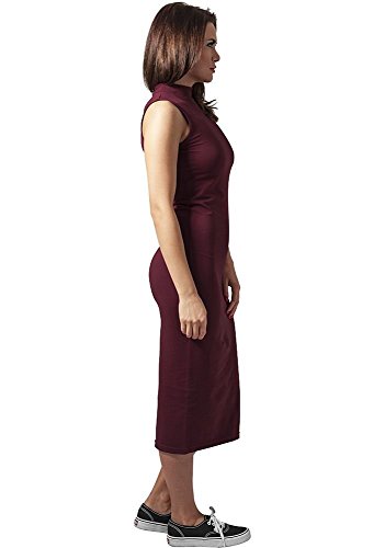 Urban Classics Vestido elástico para Mujer con Cuello de Tortuga, Rojo (Borgoña 606), XL