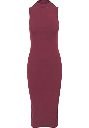 Urban Classics Vestido elástico para Mujer con Cuello de Tortuga, Rojo (Borgoña 606), XL