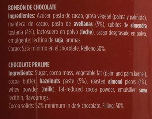 Valor - Chocolatíssimo Puro. Bombones de chocolate puro con praliné de avellana y trozos de almendra. Gran calidad e intenso Sabor y Aroma - 250 Gramos