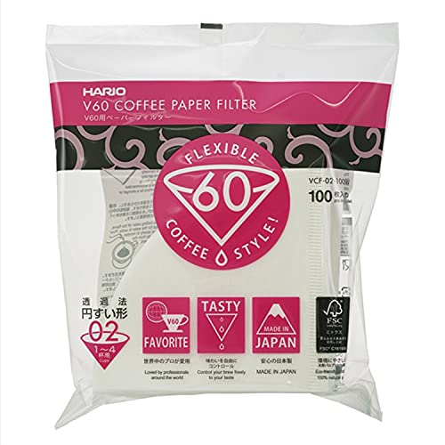 VCF-02-100W 100 pieces 1-4 cups of Hario V60 for paper filter 01W (japan import)