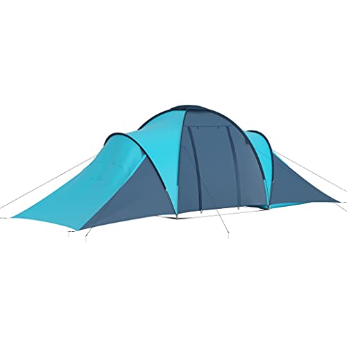 vidaXL Tienda de Campaña para 6 Personas Camping Carpa Senderismo Campamentos Festival Impermeable Viaje Jardín Patio Exterior Azul y Azul Claro