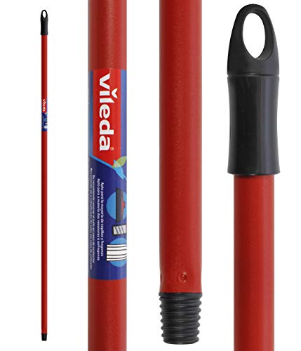 Vileda - Palo universal para fregonas, 140 cm de longitud, diseño de anclaje universal, color rojo
