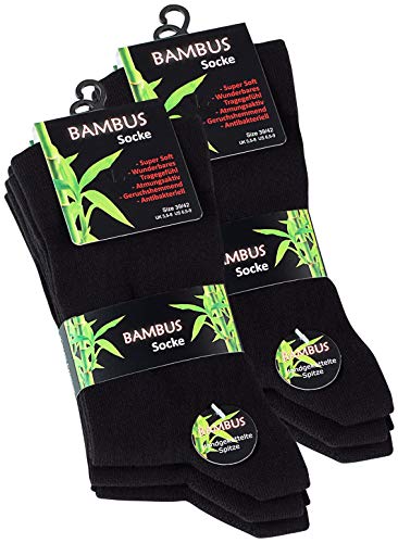 Vincent Creation® 6 pares calcetines de bambú para Mujer y Hombre, punta remallada a mano(sin costuras), sin caucho