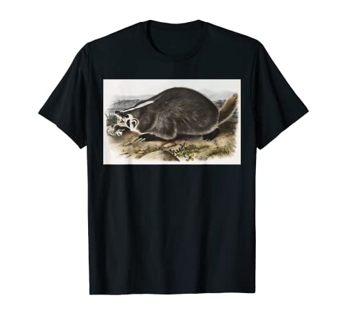 Vintage American Badger Animal Ilustración Para Hombres Y Mujeres Camiseta