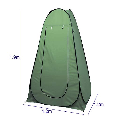 Vinteky 120x120x190cm Acampar Tienda de Ducha Vestuario Impermeable Camping Desplegable Pop Up, Tienda de Campaña Portátil para Privacidad al Aire Libre, (Verde)