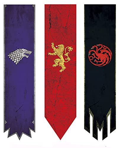 VTYHYJ decoración cumpleaños Juego de Tronos Lannister Bandera Game of Thrones Bandera 167x35CM