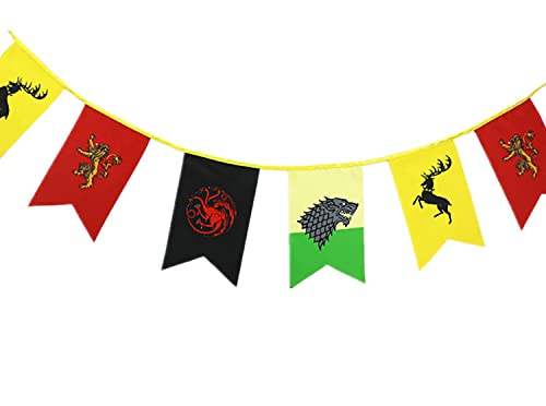 VTYHYJ decoración cumpleaños Juego de Tronos Stark Targaryen Lannister Bandera Canción de Hielo y Fuego póster 20x13CM
