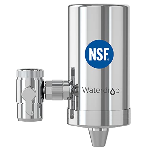 Waterdrop WD-FC-06 NSF Certificado Grifo de Acero Inoxidable, Sistema de Filtración de Agua con Bloque de Carbón, Elimina el Cloro, los Metales Pesados y el Mal Sabor (1 Filtro Incluido)