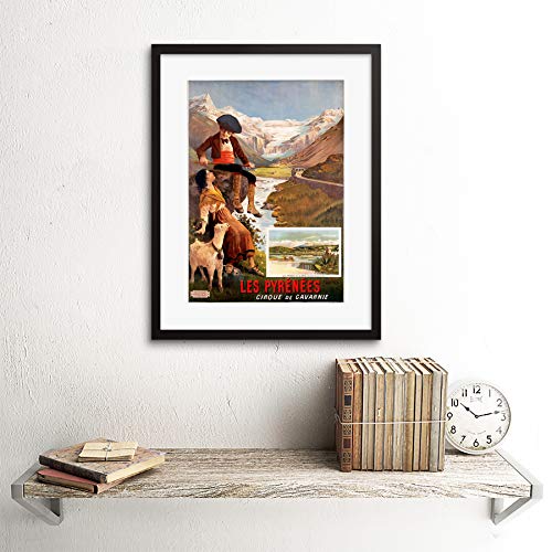Wee Blue Coo Travel Ad Vintage D'Alesi Pyrenees Cirque De Gavarnie Lámina Enmarcada 12 x 16 Pulgadas