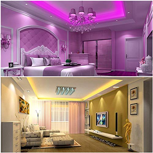 WenTop Tiras LED 10M, Luces LED Habitación, Tira LED RGB Color con Control Remoto, Para Decoración de TV, Techo, Dormitorio, Bares