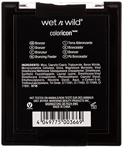 Wet n Wild - Color Icon Bronzer - Polvo Bronceador de Larga Duración - Tono Bronceado Natural en el Rostro, en Cuello y Pecho - Fórmula Enriquecida con Gel - Vegano - Sunset Striptease - 1 Unidad