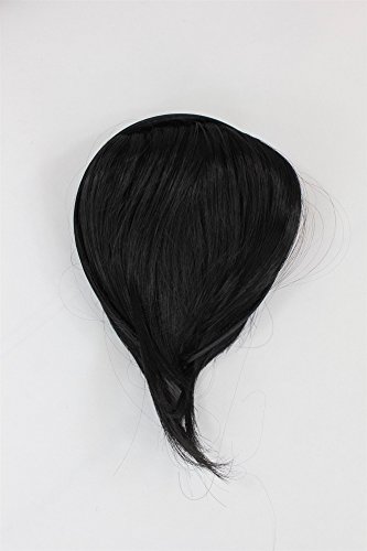 WIG ME UP- Peluca, flequillo de clip-in, con diadema, pelo de costado largo, aparencia muy natural, negro (1B), HA071T-1B