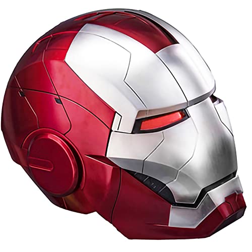 WXHJM Marvel Avengers Iron Man Electrónico Casco Máscara,ABS Máscaras Luminosos Cascos Superhéroe Halloween Cosplay Película Deluxe Edition Navidad Regalos Cumpleaños para Niños A