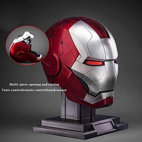 WXHJM Marvel Avengers Iron Man Electrónico Casco Máscara,ABS Máscaras Luminosos Cascos Superhéroe Halloween Cosplay Película Deluxe Edition Navidad Regalos Cumpleaños para Niños A
