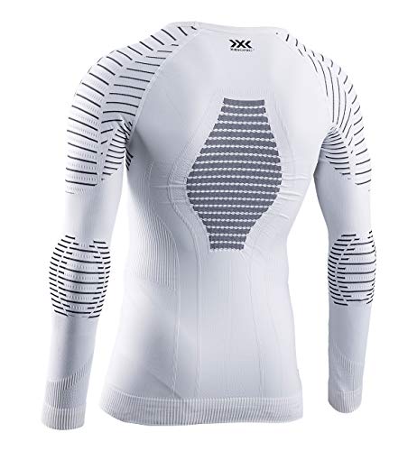 X-Bionic Invent 4.0 Shirt Round Neck Long Sleeves Men Capa De Base Camiseta Funcional, Hombre, White/Black, L
