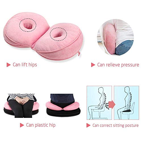 Yehapp Home Office Dual Comfort Cushion Lift Hips Up Seat Cushion Car Seat Cushion For Pressure Relief 17.7 x 12.2 x 3.9 inch