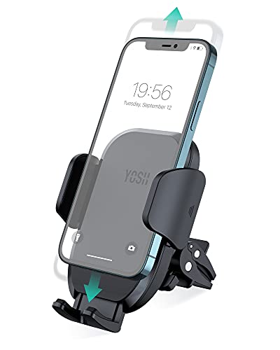 YOSH Soporte Móvil Coche [Función de Memoria], Soporte Movil Coche Rejillas del Aire, 360 Grados Rotación Soporte Teléfono Coche Ventilación para iPhone Samsung Xiaomi Redmi Huawei GPS etc.