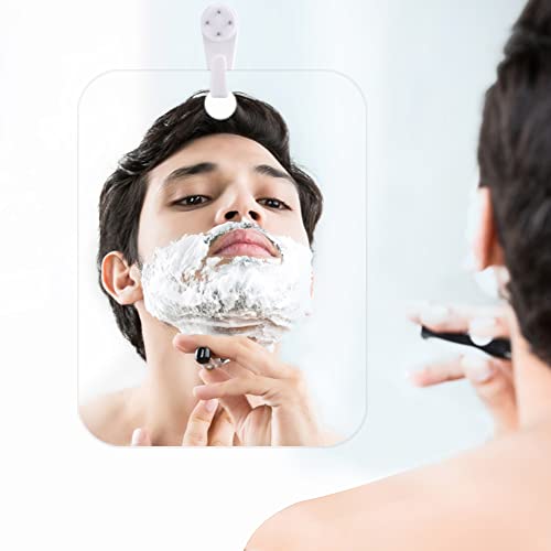 Yyshyi Espejo de Ducha Antivaho, Espejo de Ducha para Afeitar, Espejo Grande de Maquillaje, Espejo Baño Antivaho, Espejo Adhesivo, Prueba de Caídas y Desmontable Espejo de Viaje Portátil, 20x30cm